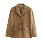 Women's Vintage Brown Suede Leather Jacket – Ideal for Fall and Winter