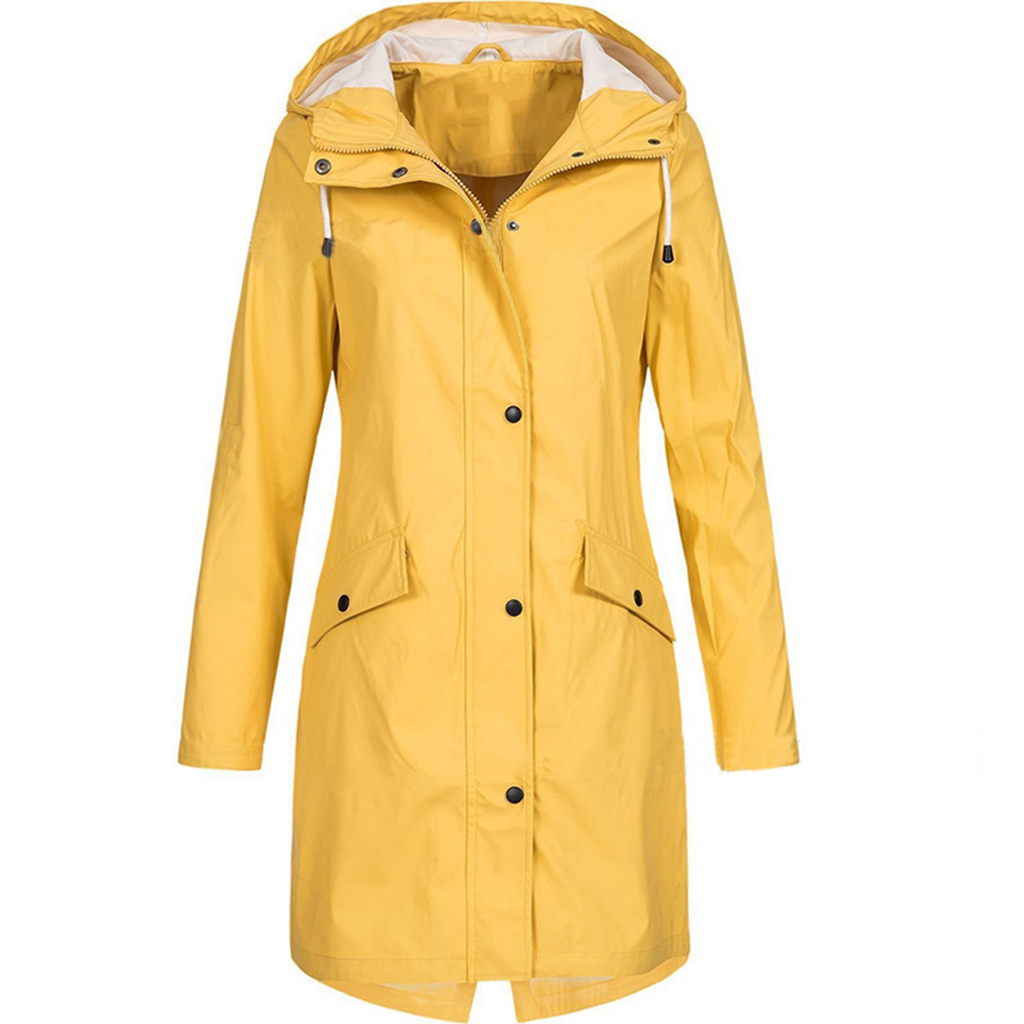 Lightweight Waterproof Rain Jacket for Women with Hood and Pockets