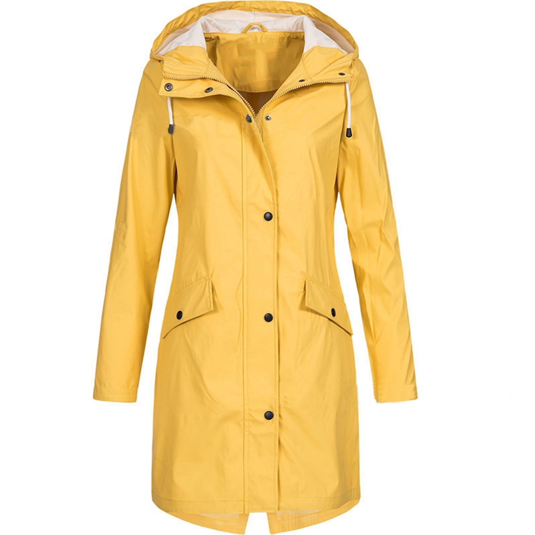 Lightweight Waterproof Rain Jacket for Women with Hood and Pockets