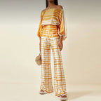 Ise - Stylish Satin Set with Unique Print