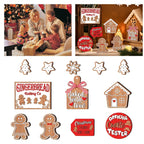 12-Piece Rustic Wooden Christmas Ornament Set – Perfect for Wall and Tray Home Décor
