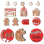 12-Piece Rustic Wooden Christmas Ornament Set – Perfect for Wall and Tray Home Décor