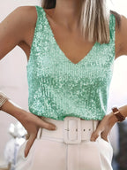 Kiki - Sequin-Embellished Sleeveless Top
