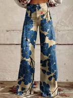 Sophie | Vibrantly Printed Wide-Leg Trousers