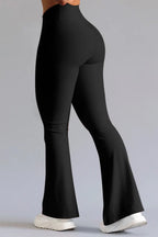 Women's Fitted Flared Sports Trousers with V-Waistband for Ultimate Comfort During Workouts