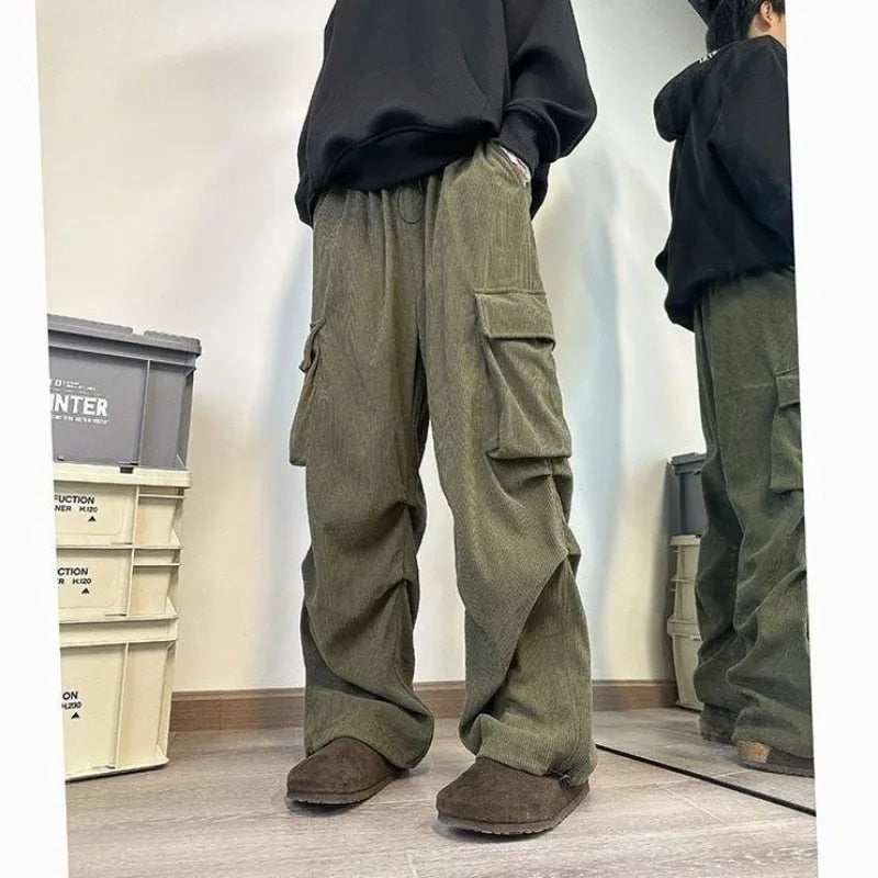Alina | Harajuku-Inspired Corduroy Cargo Pants