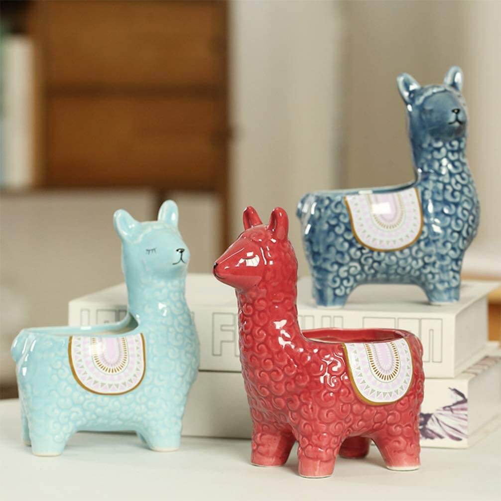 Alpaca-Themed Ceramic Plant Pots for Your Greenery