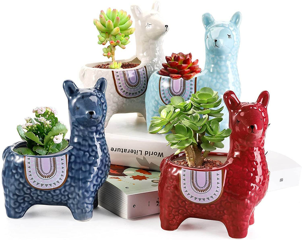 Alpaca-Themed Ceramic Plant Pots for Your Greenery