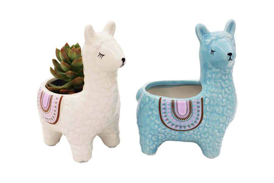 Alpaca-Themed Ceramic Plant Pots for Your Greenery