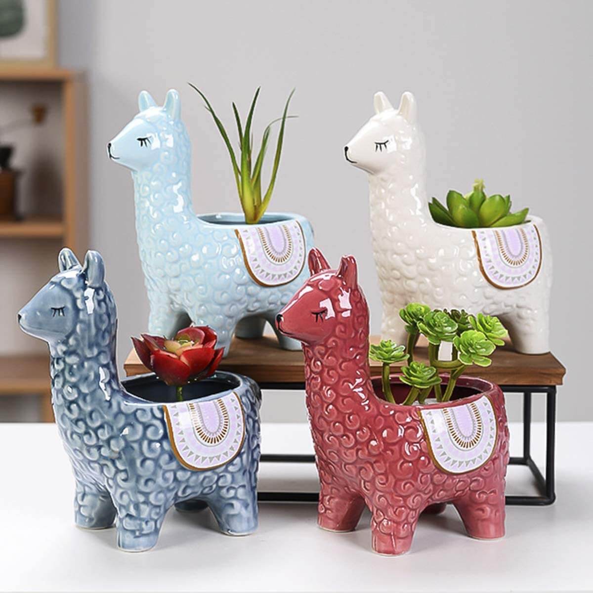 Alpaca-Themed Ceramic Plant Pots for Your Greenery