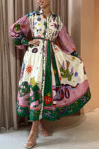 Anna | Retro Printed Maxi Dress