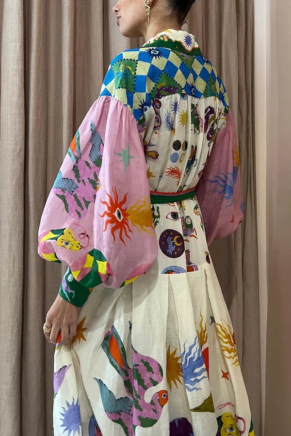 Anna | Retro Printed Maxi Dress
