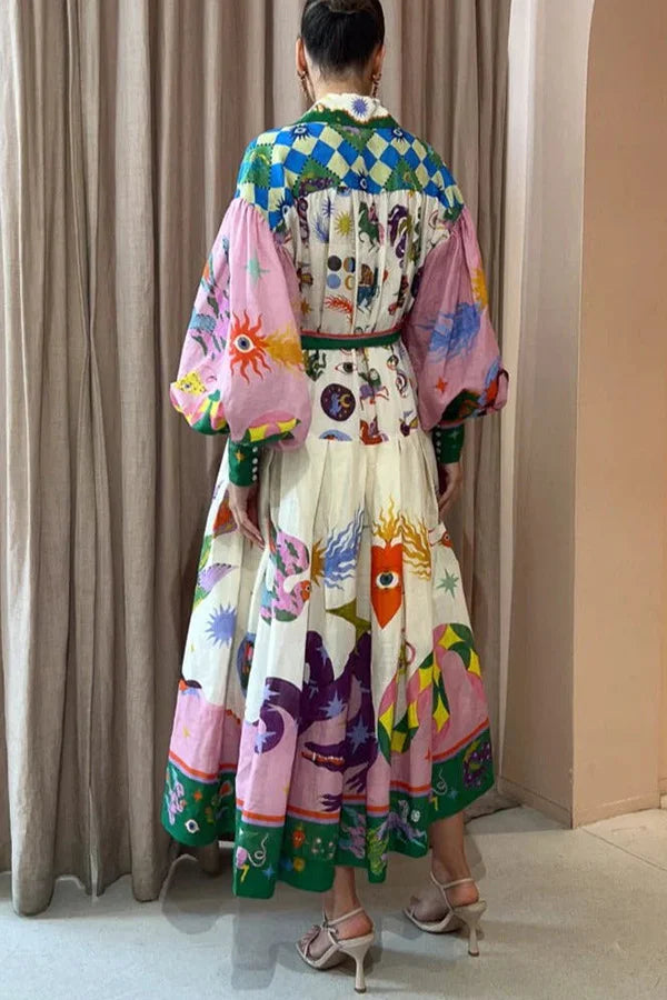 Anna | Retro Printed Maxi Dress