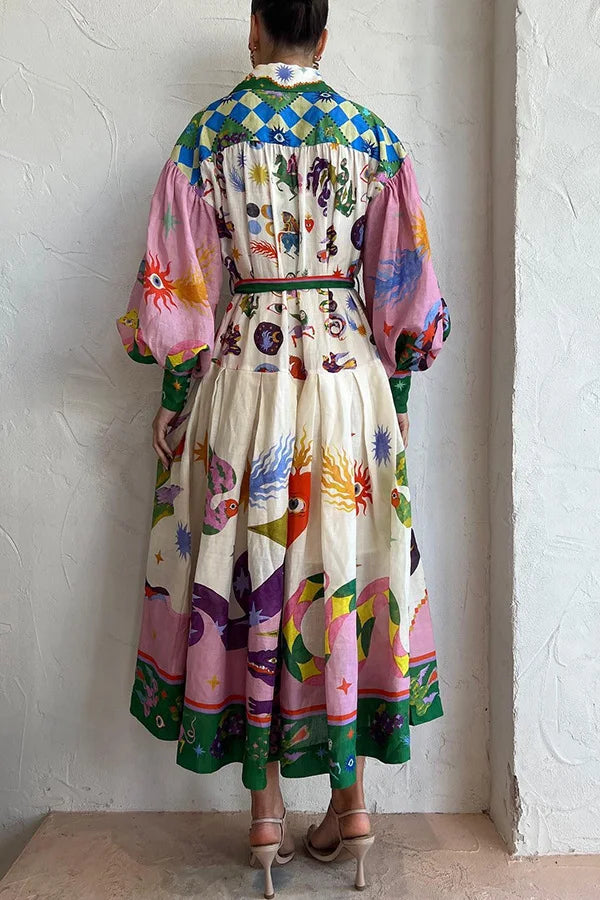 Anna | Retro Printed Maxi Dress
