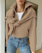 Anna | Women's V-Neck Knitted Jumper with Zip