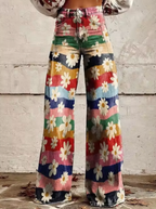 Sophie | Vibrantly Printed Wide-Leg Trousers