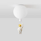 CosmoGlow Modern LED Ceiling Lamp - Moon & Astronaut Design for Kids' Rooms