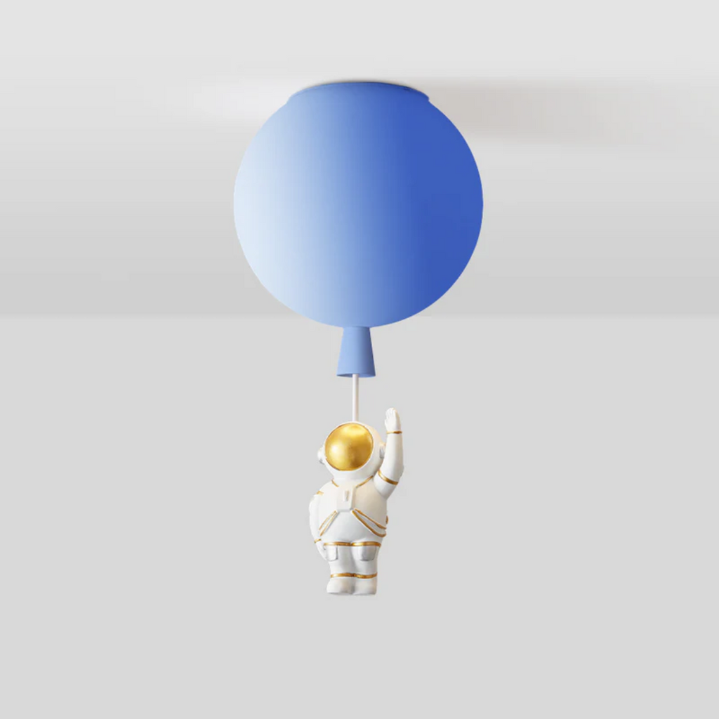 CosmoGlow Modern LED Ceiling Lamp - Moon & Astronaut Design for Kids' Rooms