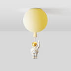 CosmoGlow Modern LED Ceiling Lamp - Moon & Astronaut Design for Kids' Rooms