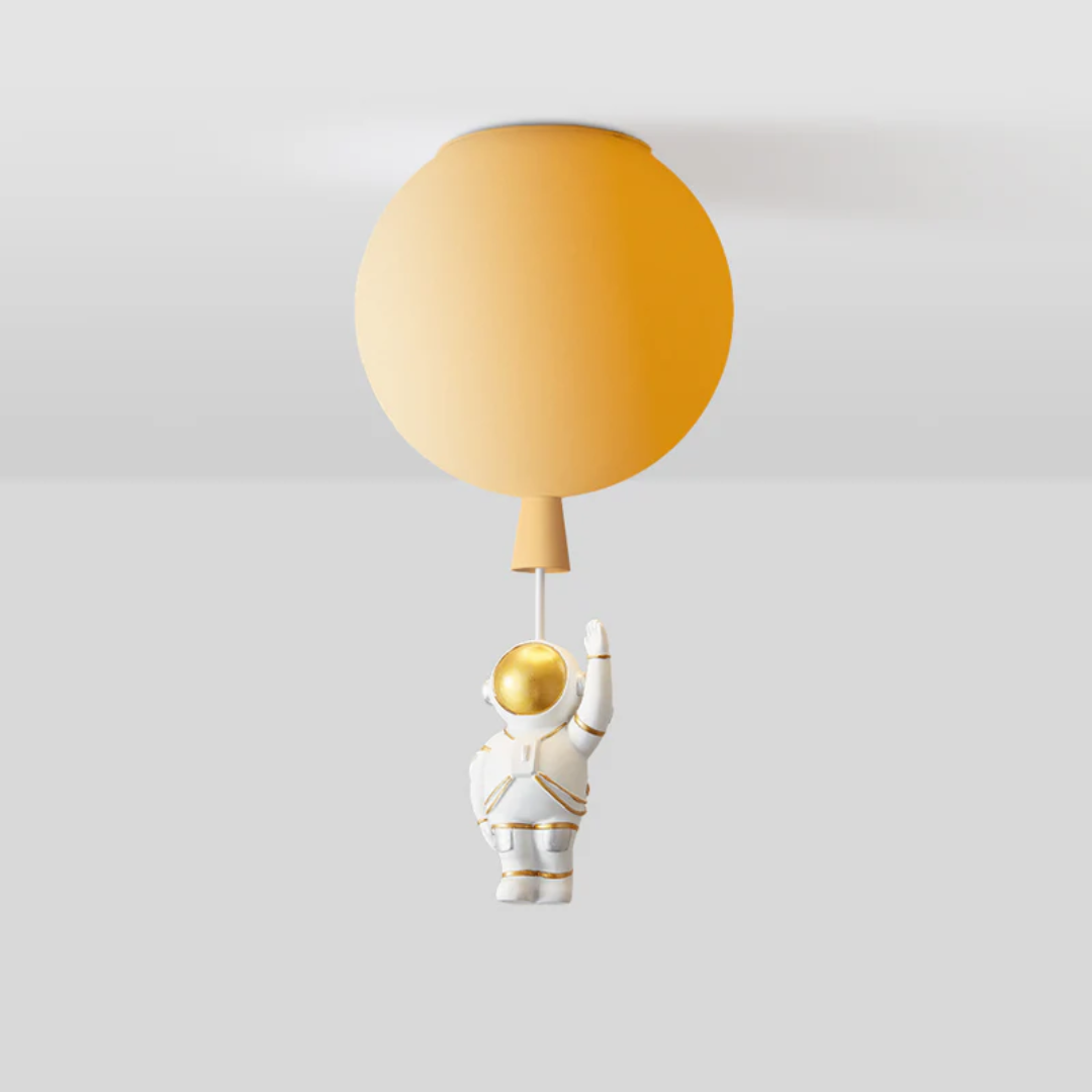 CosmoGlow Modern LED Ceiling Lamp - Moon & Astronaut Design for Kids' Rooms