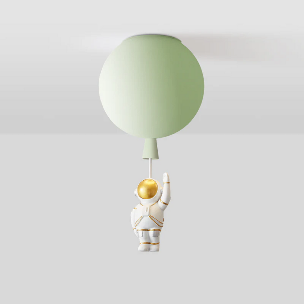 CosmoGlow Modern LED Ceiling Lamp - Moon & Astronaut Design for Kids' Rooms