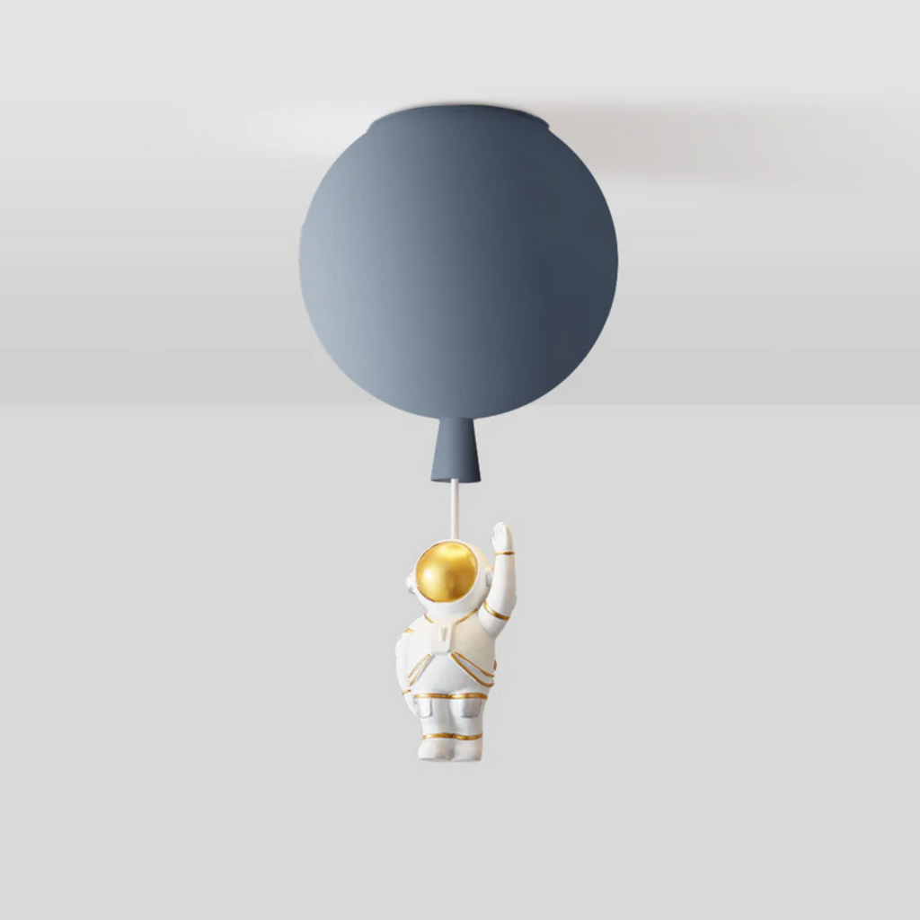 CosmoGlow Modern LED Ceiling Lamp - Moon & Astronaut Design for Kids' Rooms