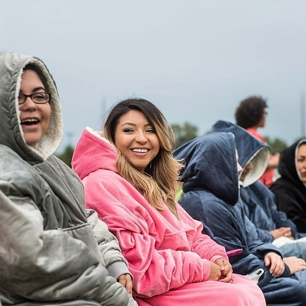 Versatile Hoodie Blanket Featuring a Spacious Kangaroo Pocket