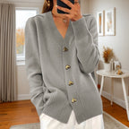 Kira - Heart Button Knitted Cardigan