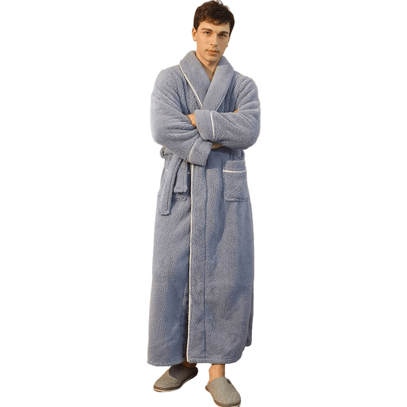 Cozy Fleece Bathrobe with Adjustable Tie Belt