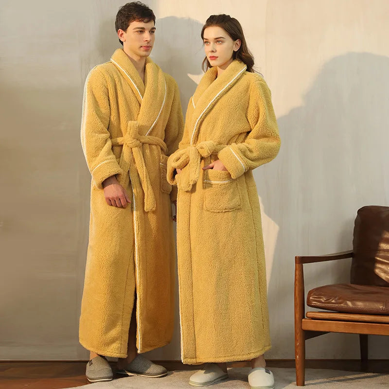 Cozy Fleece Bathrobe with Adjustable Tie Belt