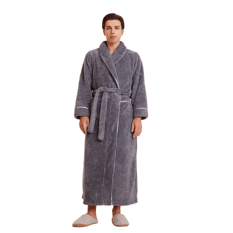 Cozy Fleece Bathrobe with Adjustable Tie Belt