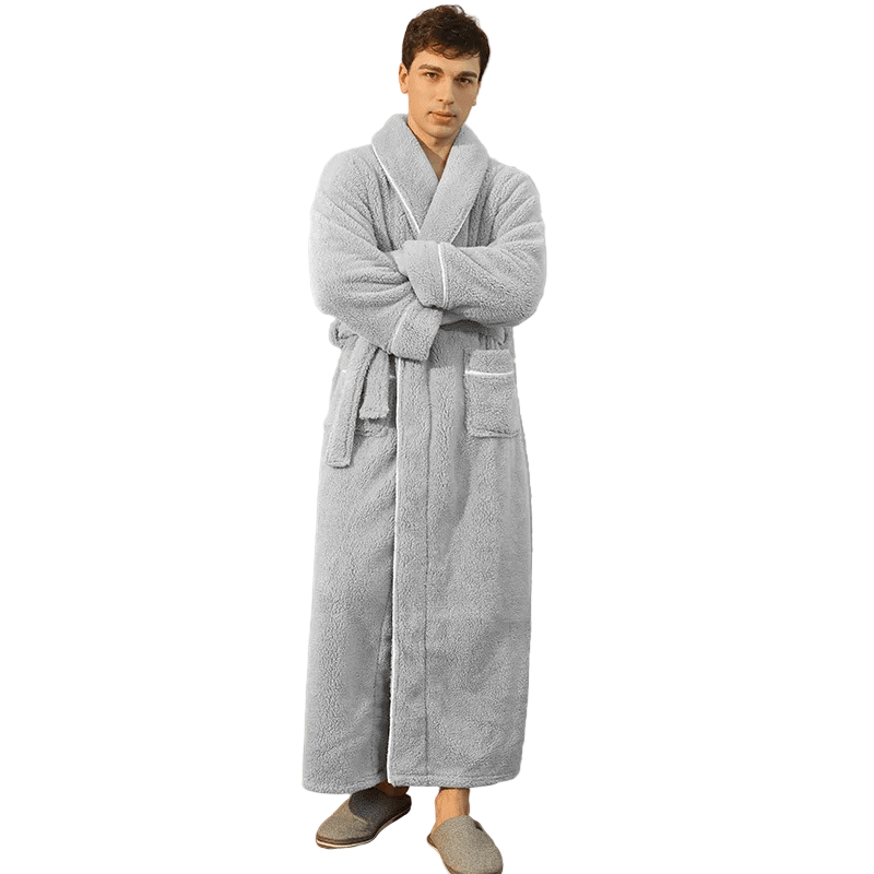 Cozy Fleece Bathrobe with Adjustable Tie Belt