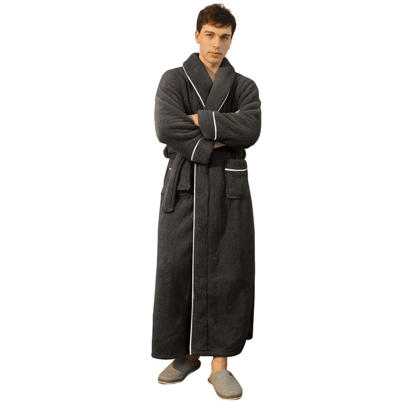 Cozy Fleece Bathrobe with Adjustable Tie Belt