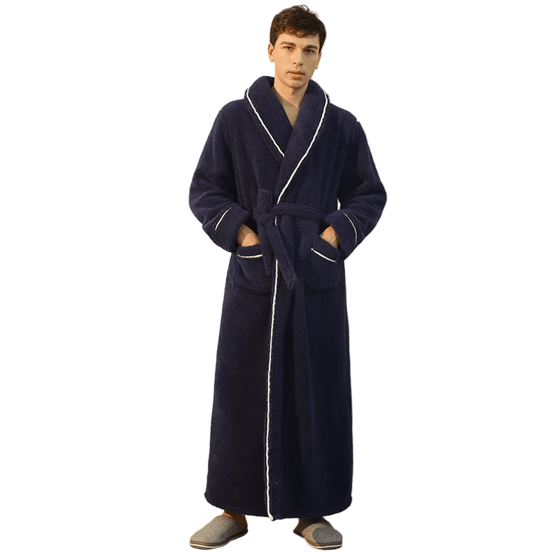 Cozy Fleece Bathrobe with Adjustable Tie Belt