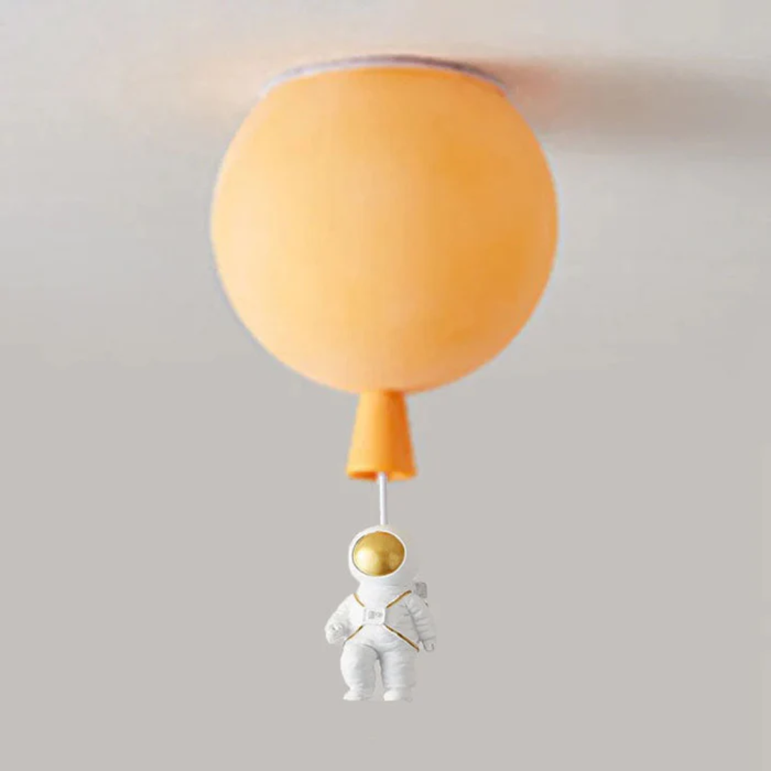 CosmoGlow Modern LED Ceiling Lamp - Moon & Astronaut Design for Kids' Rooms