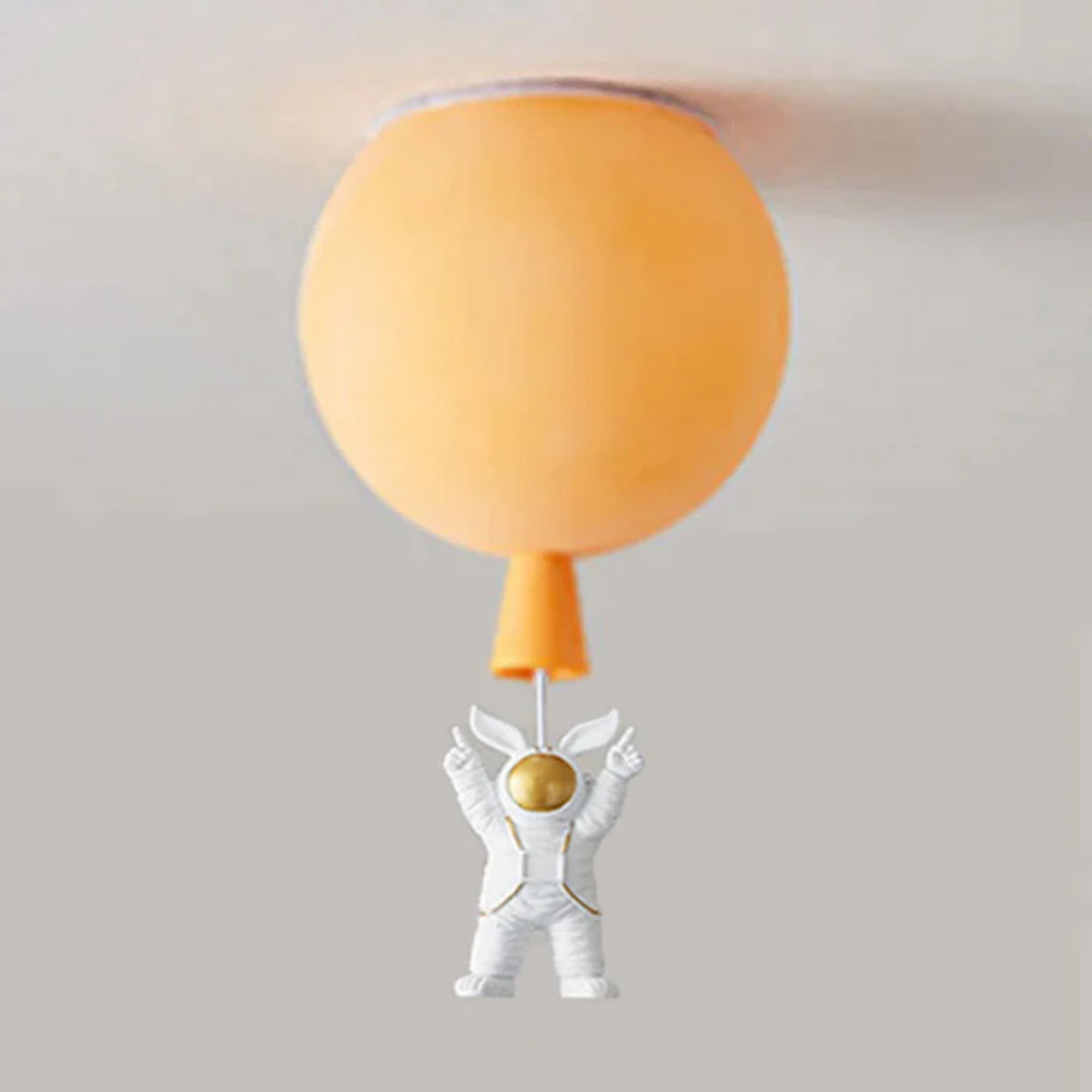 CosmoGlow Modern LED Ceiling Lamp - Moon & Astronaut Design for Kids' Rooms