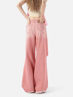 Beatrice | Relaxed Fit Jeans with Fringe and Letter Details
