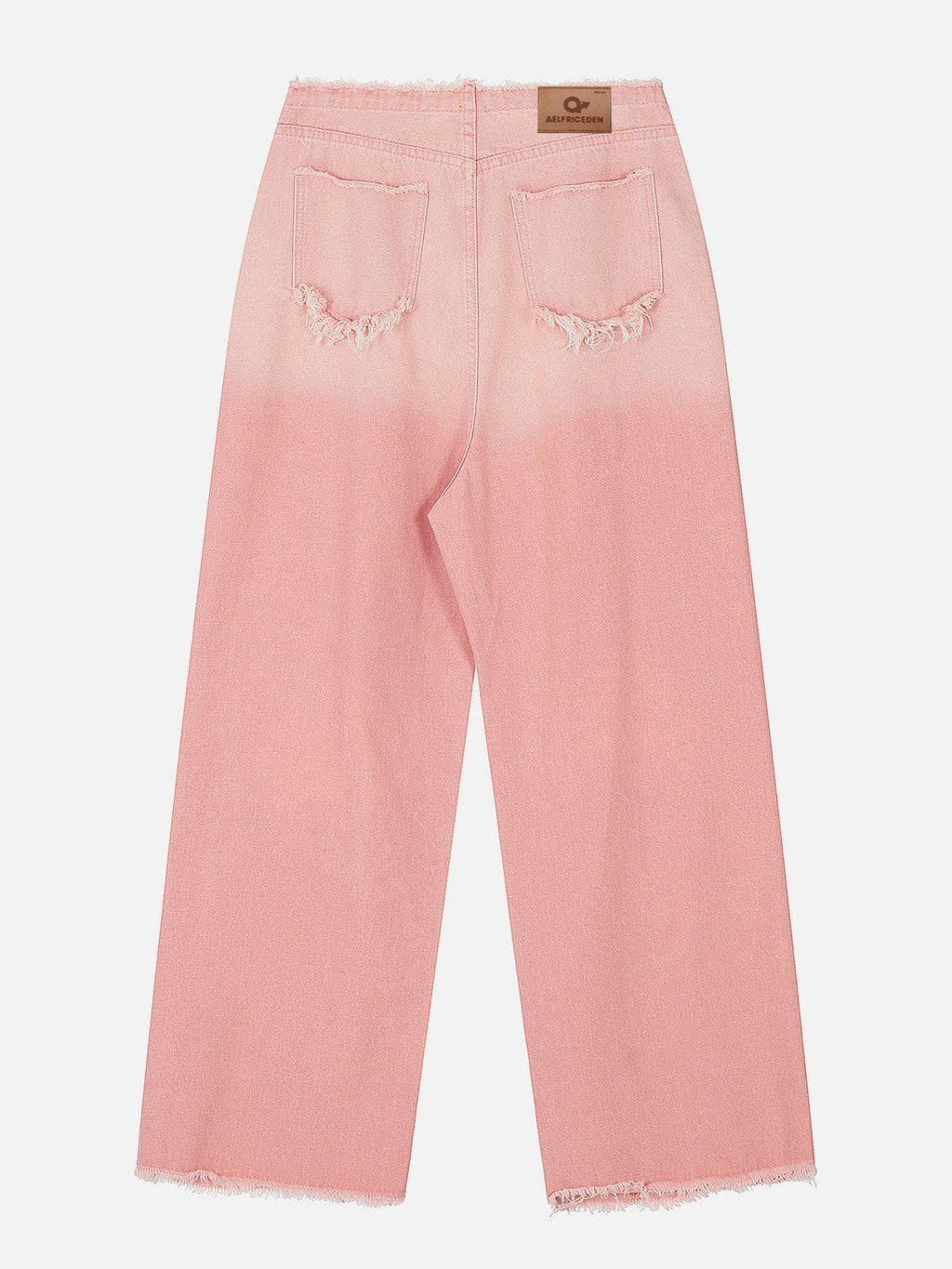 Beatrice | Relaxed Fit Jeans with Fringe and Letter Details