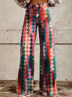 Sophie | Vibrantly Printed Wide-Leg Trousers