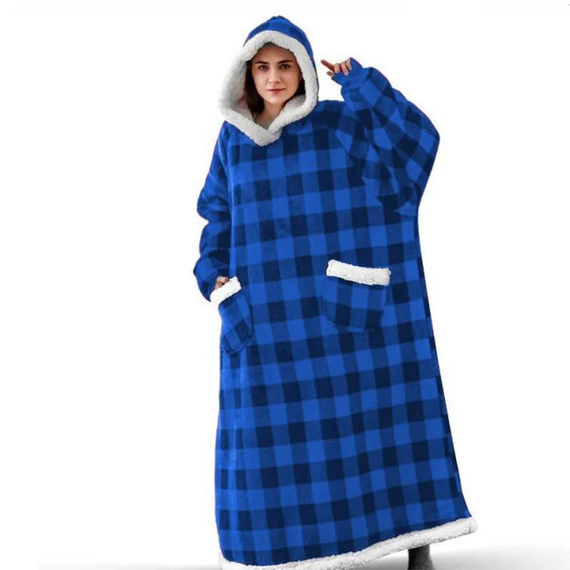 Oversized Sleeved Blanket Robe with Head Opening