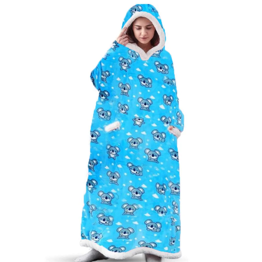 Oversized Sleeved Blanket Robe with Head Opening