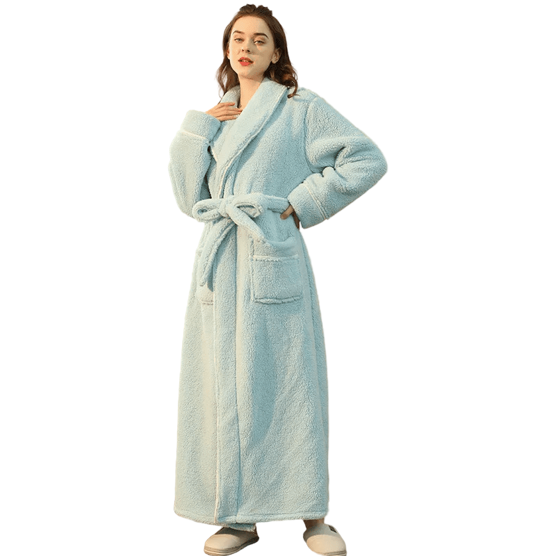 Cozy Fleece Bathrobe with Adjustable Tie Belt