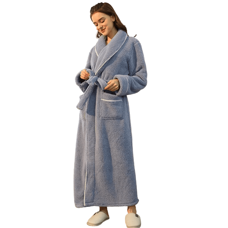 Cozy Fleece Bathrobe with Adjustable Tie Belt