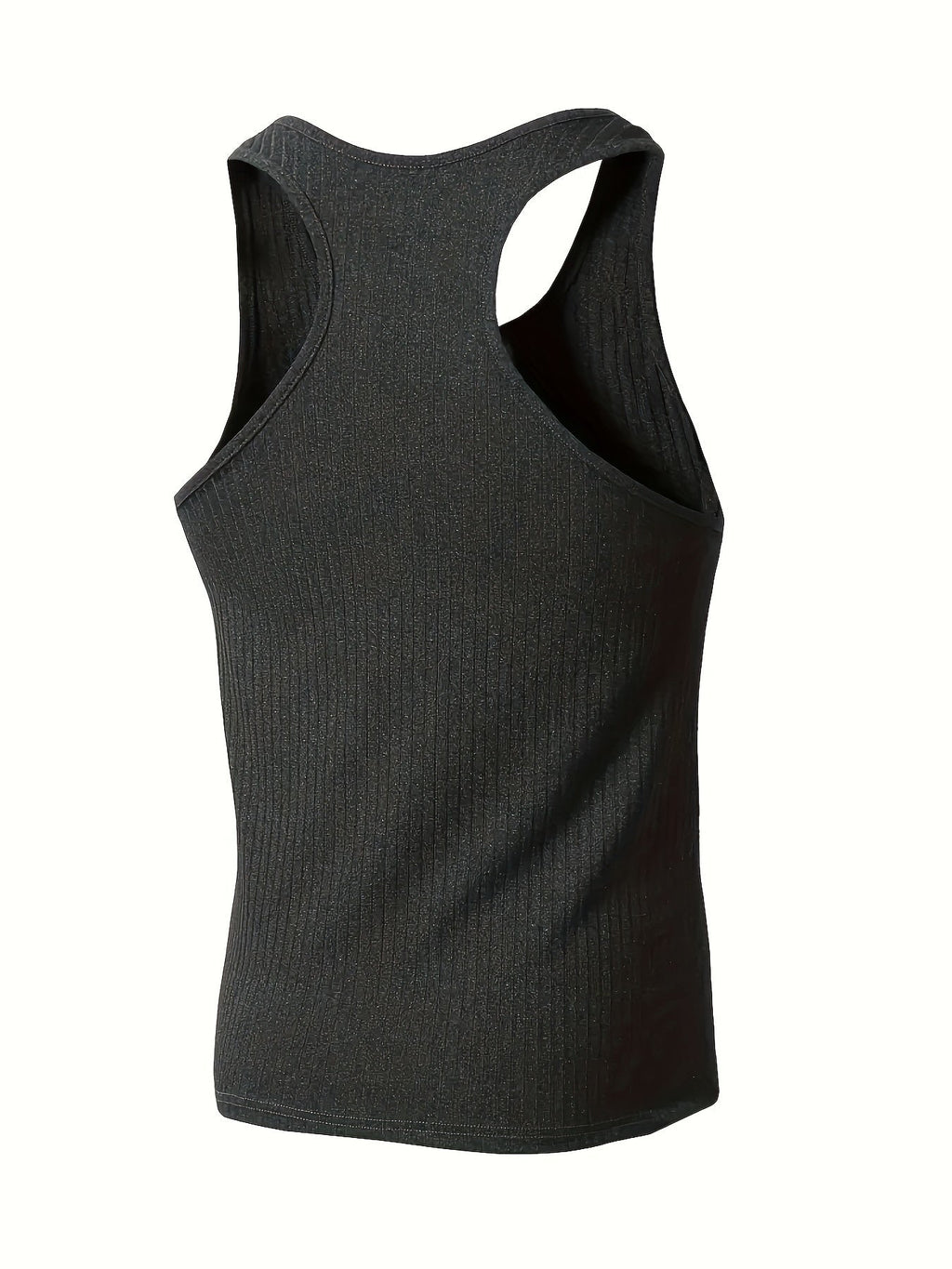 Bram | Solid Color Striped Knit Round Neck Tank Top