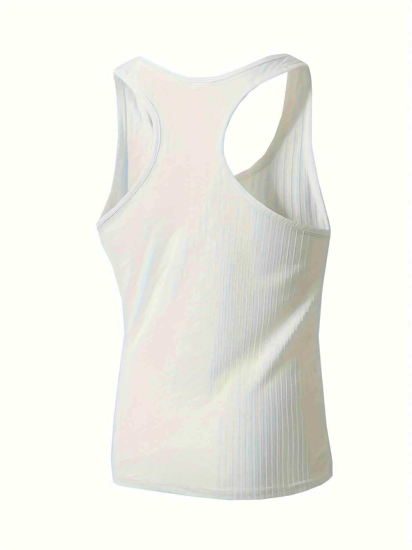 Bram | Solid Color Striped Knit Round Neck Tank Top