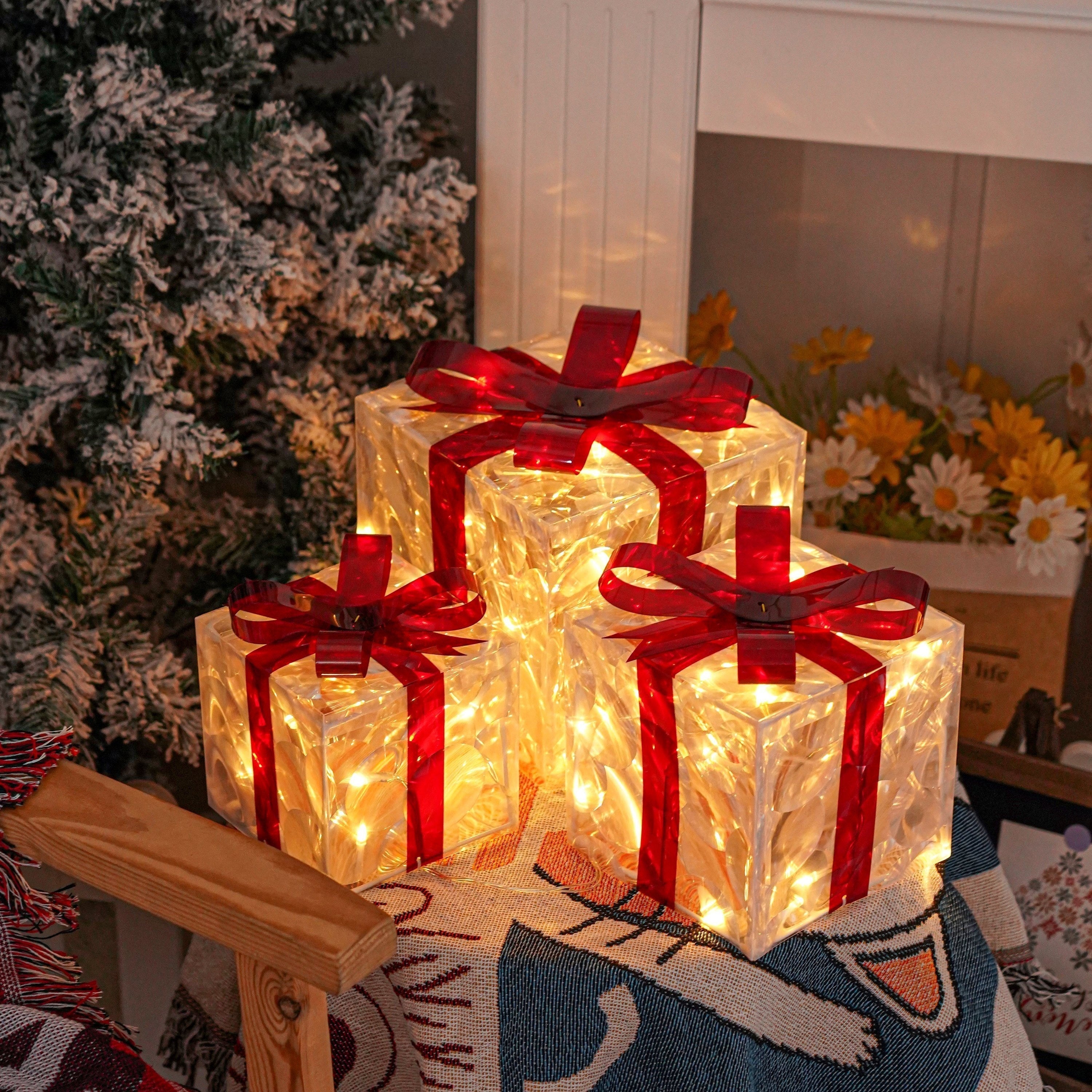 Christmas Decorative Gift Box Trio