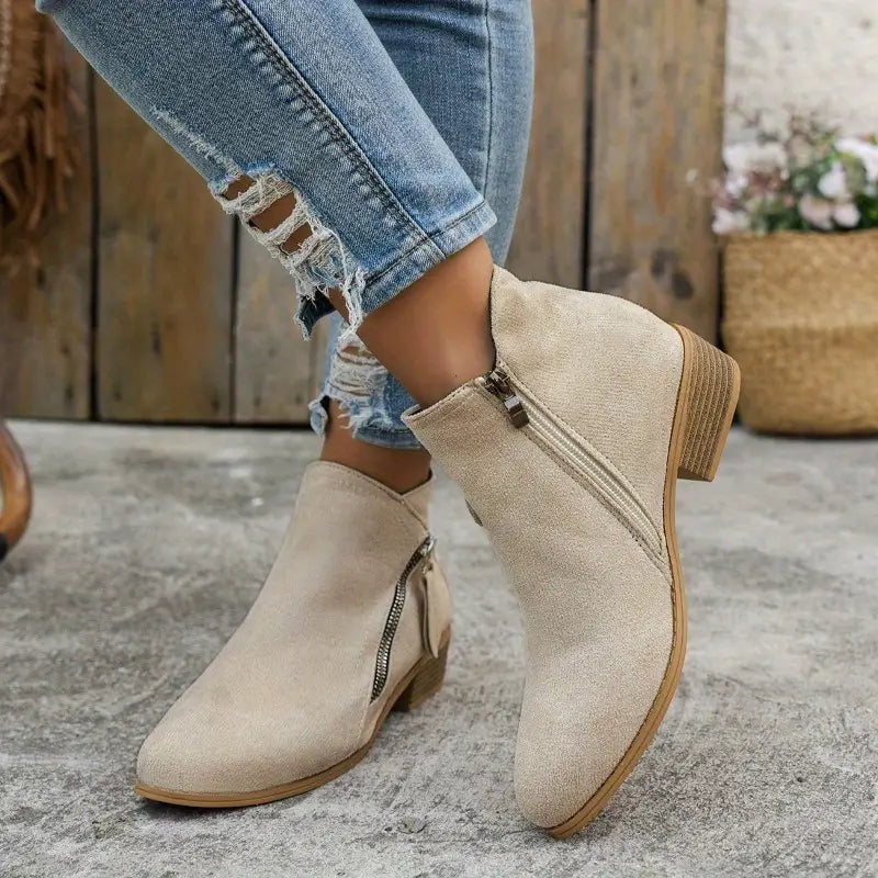 Céline - Stylish Suede Heeled Boots