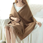 Oversized Luxe Checked Winter Scarf with Fringes