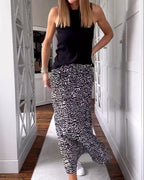 Relaxed Fit Printed Maxi Skirt