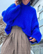 Relaxed Colorful Turtleneck Sweater